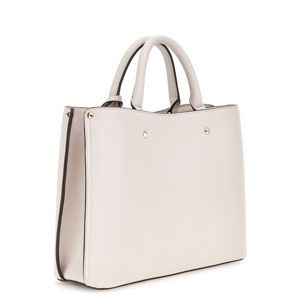 Τσάντα GUESS Meridian Girlfriend Satchel HWBG6974060 Ιβουάρ