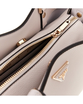 Τσάντα GUESS Meridian Girlfriend Satchel HWBG6974060 Ιβουάρ