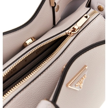 Τσάντα GUESS Meridian Girlfriend Satchel HWBG6974060 Ιβουάρ