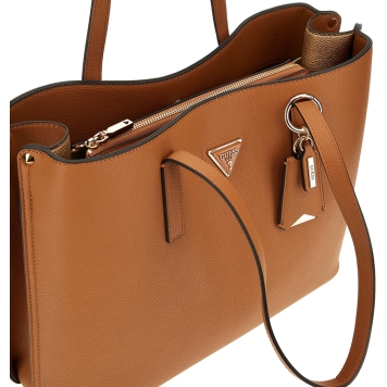 Τσάντα GUESS Meridian Girlfriend Tote HWPG9648230 Καφέ