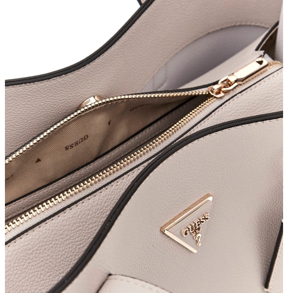 Τσάντα GUESS Meridian Girlfriend Tote HWBG6974230 Ιβουάρ
