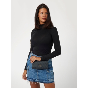 Τσάντα GUESS Noelle xBody Organizer Flap HWBG7879750 Μαύρο