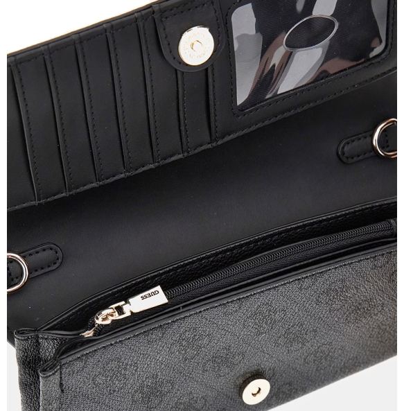 Τσάντα GUESS Noelle xBody Organizer Flap HWBG7879750 Μαύρο