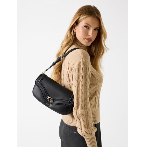 Τσάντα GUESS Dea Flap Shoulder Bag HWBG7993200 Μαύρο