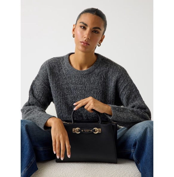 Τσάντα GUESS Mimina Girlfriend Satchel HWBG8015060 Μαύρο Τσάντα GUESS Mimina Girlfriend Satchel HWBG8015060 Μαύρο