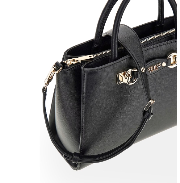 Τσάντα GUESS Mimina Girlfriend Satchel HWBG8015060 Μαύρο Τσάντα GUESS Mimina Girlfriend Satchel HWBG8015060 Μαύρο