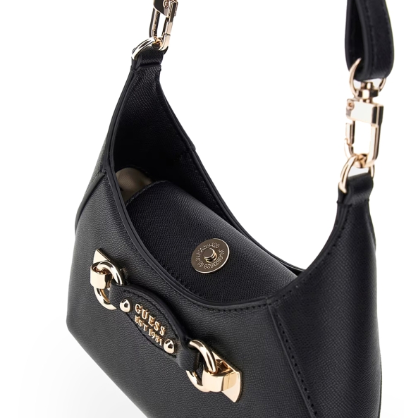 Τσάντα GUESS Mimina Mini Top Zip HWBG8015720 Μαύρο