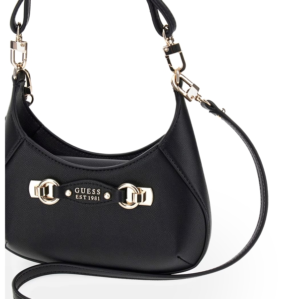 Τσάντα GUESS Mimina Mini Top Zip HWBG8015720 Μαύρο