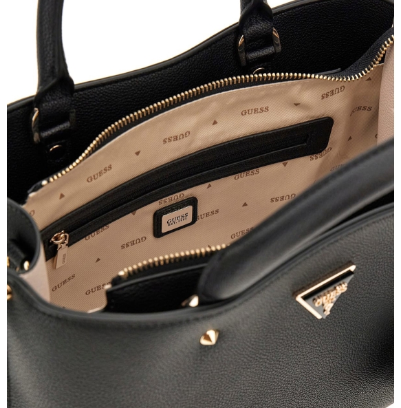 Τσάντα GUESS Meridian Girlfriend Satchel HWBG8778060 Μαύρο