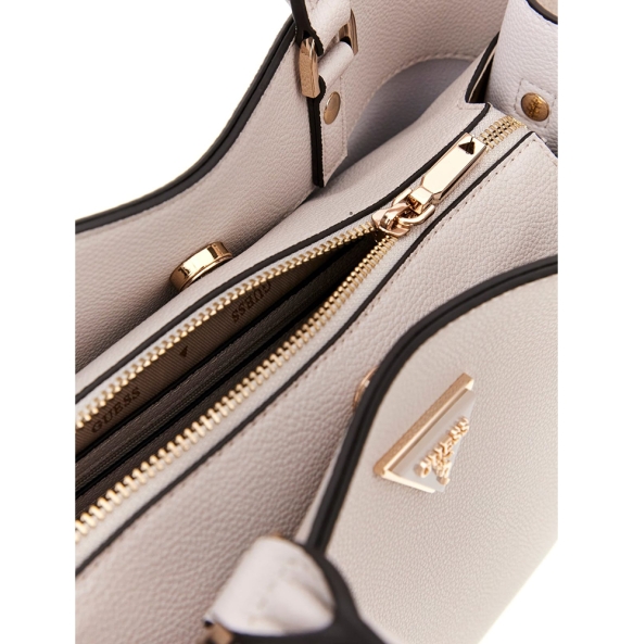 Τσάντα GUESS Meridian Girlfriend Satchel HWBG8778060 Ιβουάρ