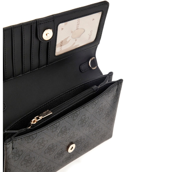 Τσάντα GUESS Noelle XBody Flap Organizer HWBG9672750 Μαύρο