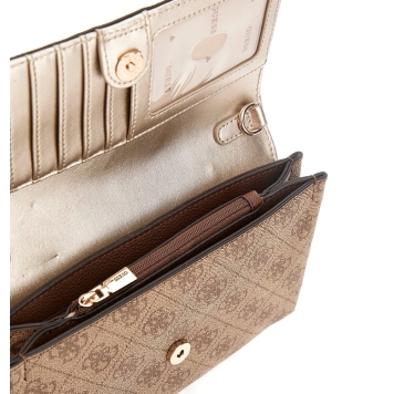 Τσάντα GUESS Noelle XBody Flap Organizer HWBG9672750 Μπεζ