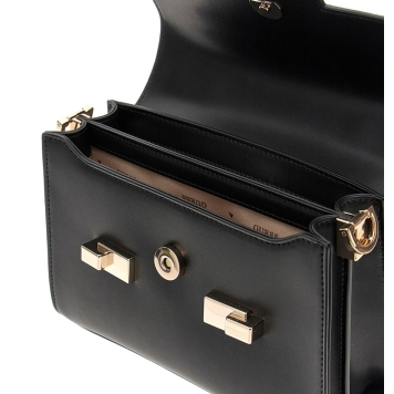 Τσάντα GUESS Eco Aldith Flap HWEVG964178 Μαύρο