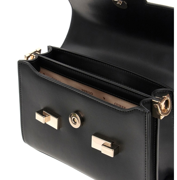 Τσάντα GUESS Eco Aldith Flap HWEVG964178 Μαύρο