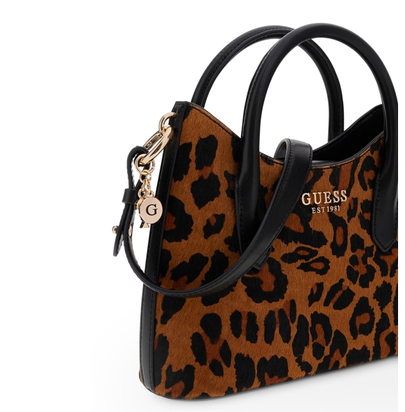Τσάντα GUESS Domitilla Mini Satchel HWLO7529760 Animal Print Τσάντα GUESS Domitilla Mini Satchel HWLO7529760 Animal Print