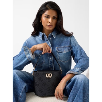 Τσάντα GUESS Karnilla Logo Bucket HWOS9901010 Ανθρακί