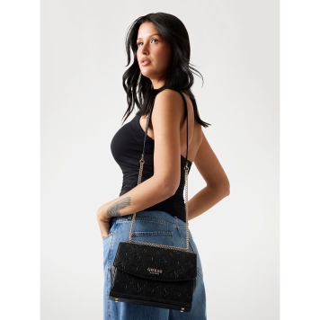 Τσάντα GUESS Phoebe Convetible Flap HWPD9665210 Μαύρο