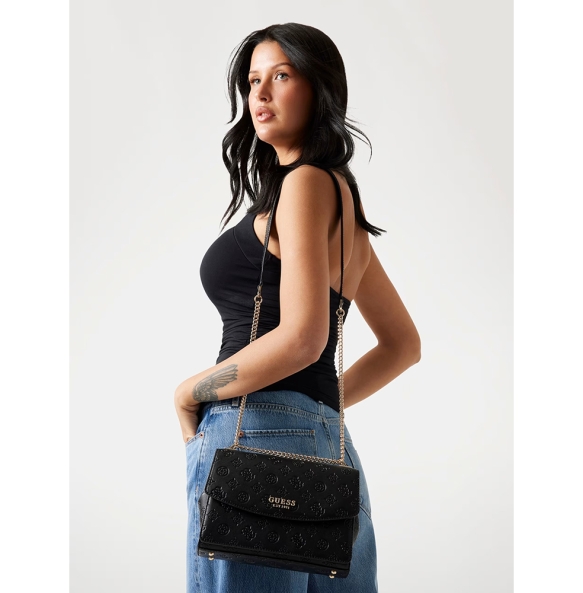 Τσάντα GUESS Phoebe Convetible Flap HWPD9665210 Μαύρο