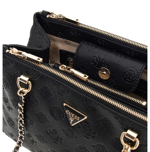 Τσάντα GUESS Cresidia Status Shoulder Satchel HWPG9349090 Μαύρο