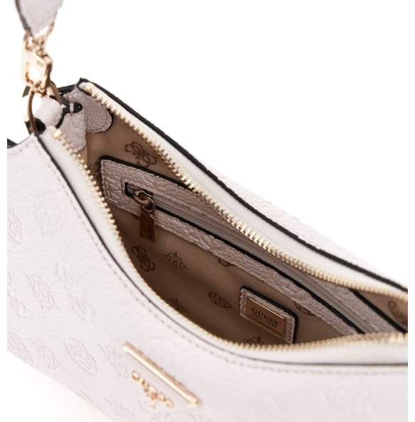 Τσάντα GUESS Cresidia Top Zip Shoulder Bag HWPG9349180 Λευκό