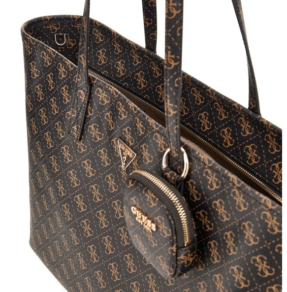 Τσάντα GUESS Power Play Large Tech Tote HWQG7124240 Καφέ