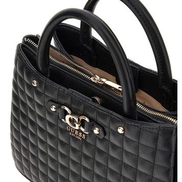 Τσάντα GUESS Nadira Girlfriend Satchel HWQG8424060 Μαύρο