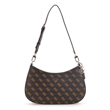 Τσάντα GUESS Noelle Top Zip Shoulder Bag HWQG9672180 Καφέ