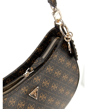 Τσάντα GUESS Noelle Top Zip Shoulder Bag HWQG9672180 Καφέ