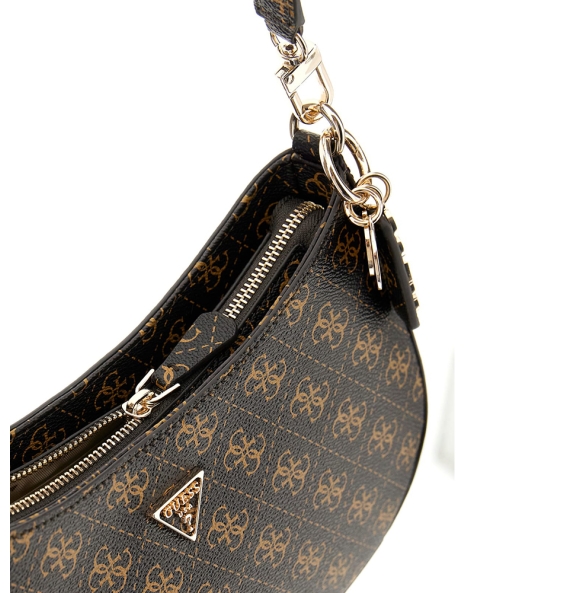 Τσάντα GUESS Noelle Top Zip Shoulder Bag HWQG9672180 Καφέ