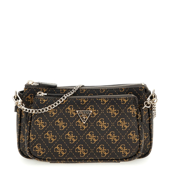 Τσαντάκι χιαστί GUESS Noelle Pouch Crossbody HWQG9672710 Καφέ