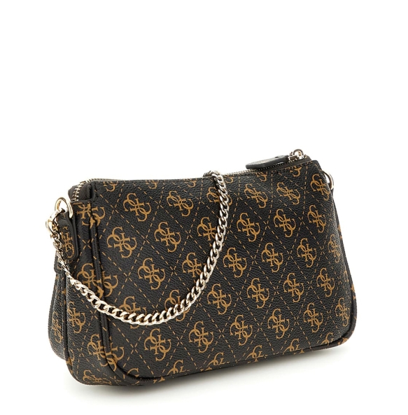 Τσαντάκι χιαστί GUESS Noelle Pouch Crossbody HWQG9672710 Καφέ