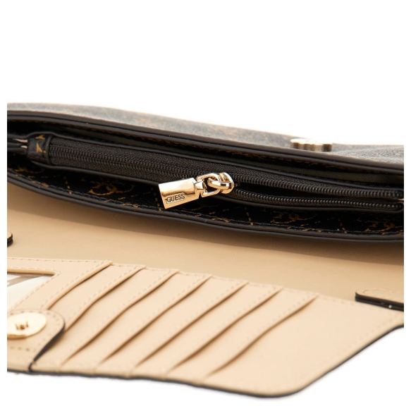 Πορτοφόλι - Τσαντάκι GUESS Noelle XBody Flap HWQG9672750 Καφέ
