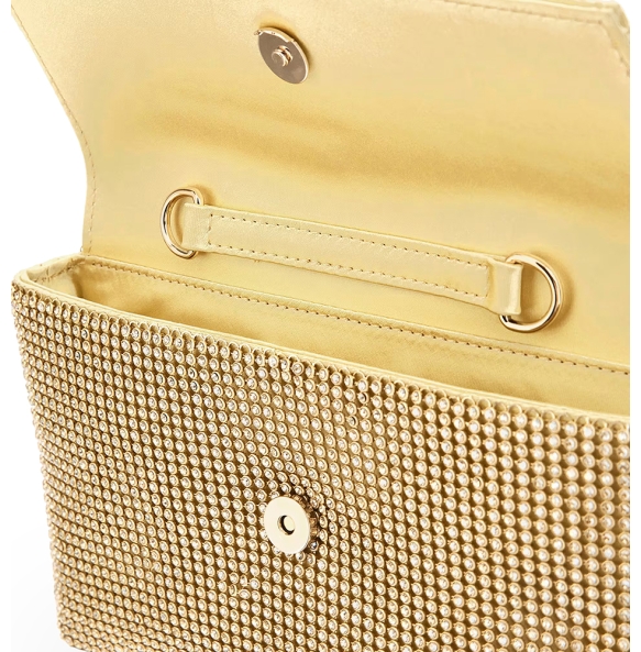 Τσάντα GUESS Zalina Flap Clutch HWRP9350700 Χρυσό Τσάντα GUESS Zalina Flap Clutch HWRP9350700 Χρυσό