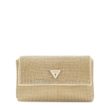 Τσάντα GUESS Zalina Flap Clutch HWRP9350700 Χρυσό