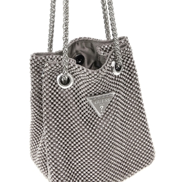 Τσάντα GUESS Zalina Pouch HWRY9350750 Ασημί