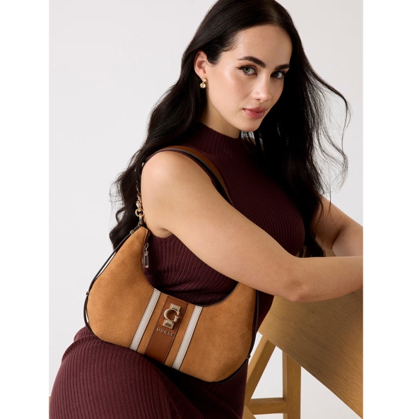 Τσάντα Guess Erenia Top Zip Shoulder Bag HWSB7838180 Καφέ