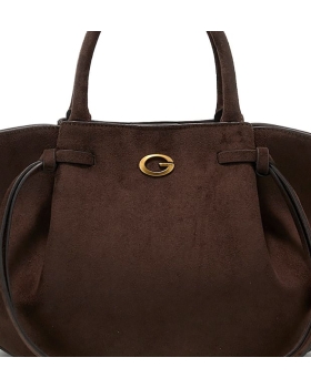 Τσάντα GUESS Allegra Girlfriend Satchel HWSG2237060 Καφέ