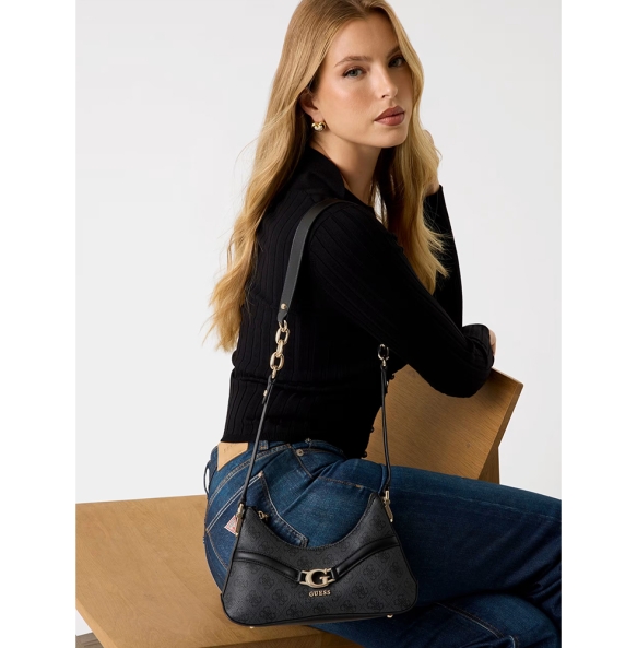 Τσάντα GUESS Dea Crossbody Top Zip HWSG7993730 Ανθρακί