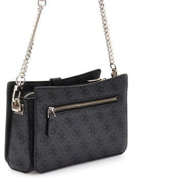 Τσάντα GUESS Zamira Top Zip Shoulder Bag HWSG9629180 Μαύρο