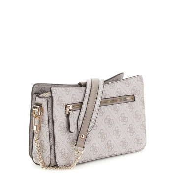 Τσάντα GUESS Zamira Top Zip Shoulder Bag HWSG9629180 Μπεζ