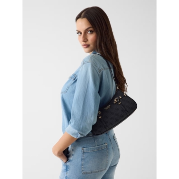 Τσάντα GUESS Leona Logo Shoulder Bag HWSG9917180 Ανθρακί