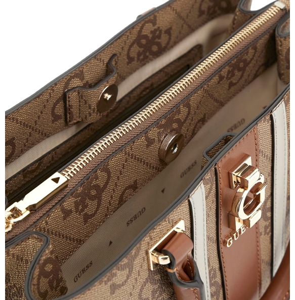 Τσάντα GUESS Erenia Girlfriend Satchel HWSO7838060 Μπεζ