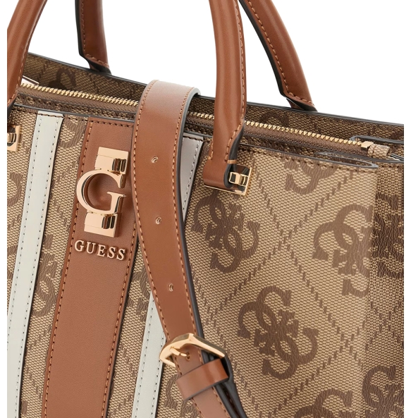 Τσάντα GUESS Erenia Girlfriend Satchel HWSO7838060 Μπεζ