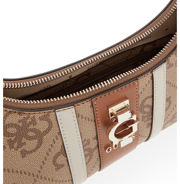 Τσάντα Guess Erenia Top Zip Shoulder Bag HWSO7838180 Μπεζ Τσάντα Guess Erenia Top Zip Shoulder Bag HWSO7838180 Μπεζ