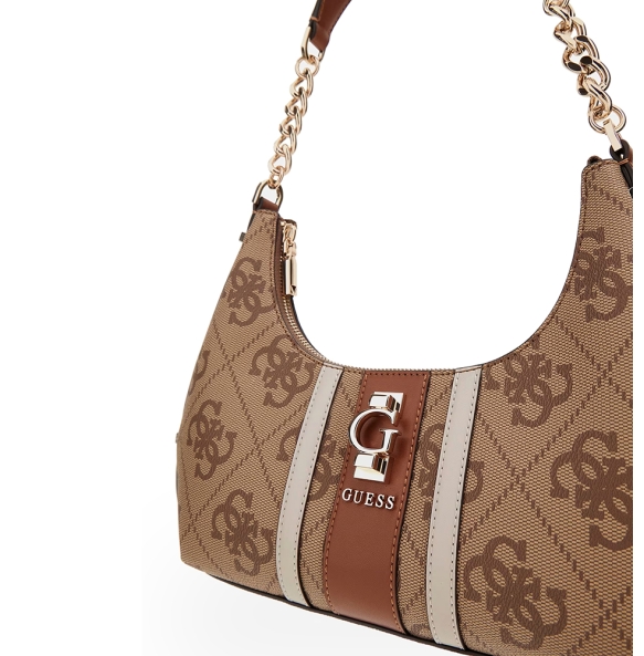 Τσάντα Guess Erenia Top Zip Shoulder Bag HWSO7838180 Μπεζ Τσάντα Guess Erenia Top Zip Shoulder Bag HWSO7838180 Μπεζ