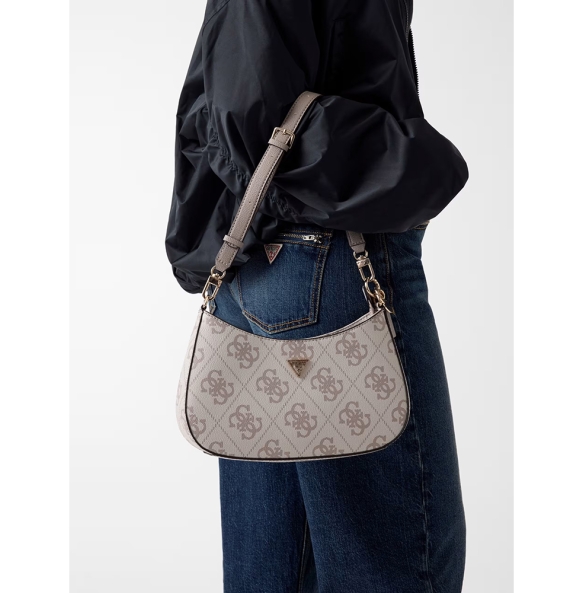 Τσάντα GUESS Noelle Top Zip HWSO9672180 Μπεζ