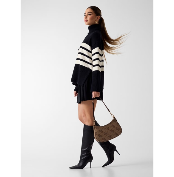 Τσάντα GUESS Noelle Top Zip HWSO9672180 Καφέ