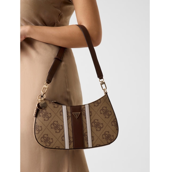 Τσάντα GUESS Noelle Top Zip HWSS9672180 Καφέ