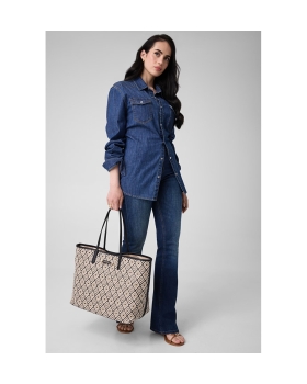 Τσάντα Guess Sophia Shopper HWWG9913240 Μαύρο-Κρεμ