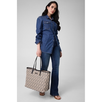 Τσάντα Guess Sophia Shopper HWWG9913240 Μαύρο-Κρεμ